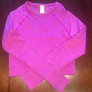 Purple Fabletics Long Sleeved Crop Top Shirt M